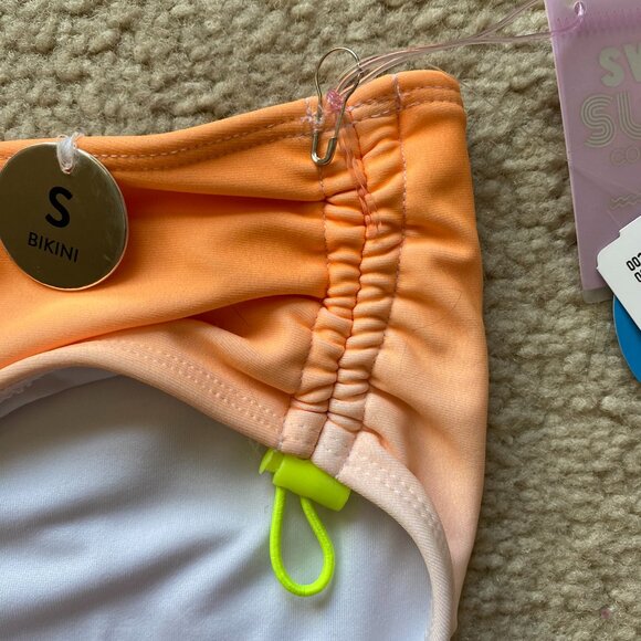 Forever 21 Women's Ombre Sport Bikini Set, Orange/White Cinched, size M/S NWT - Picture 8 of 10